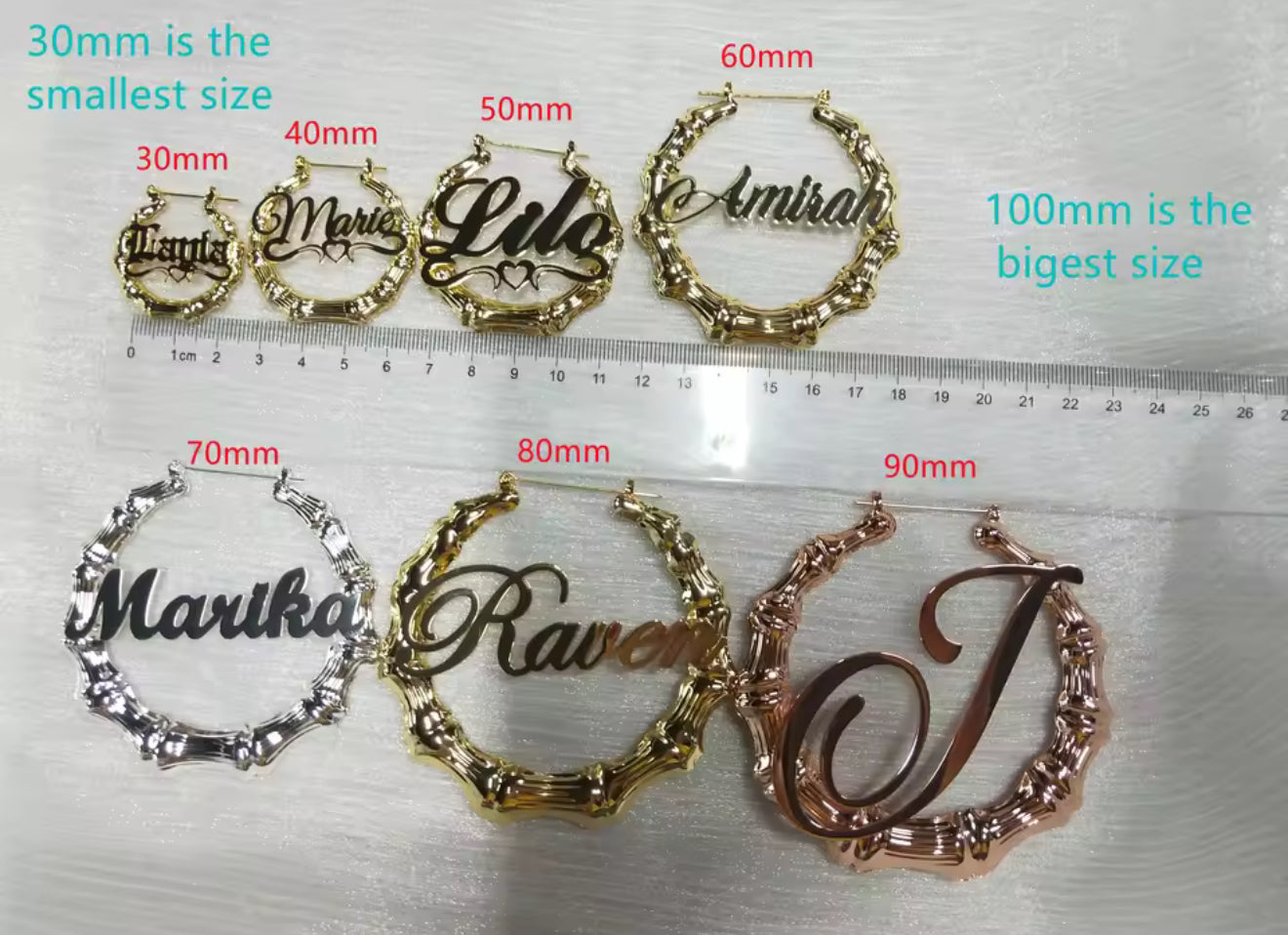 BoujieeTwist Name Hoops