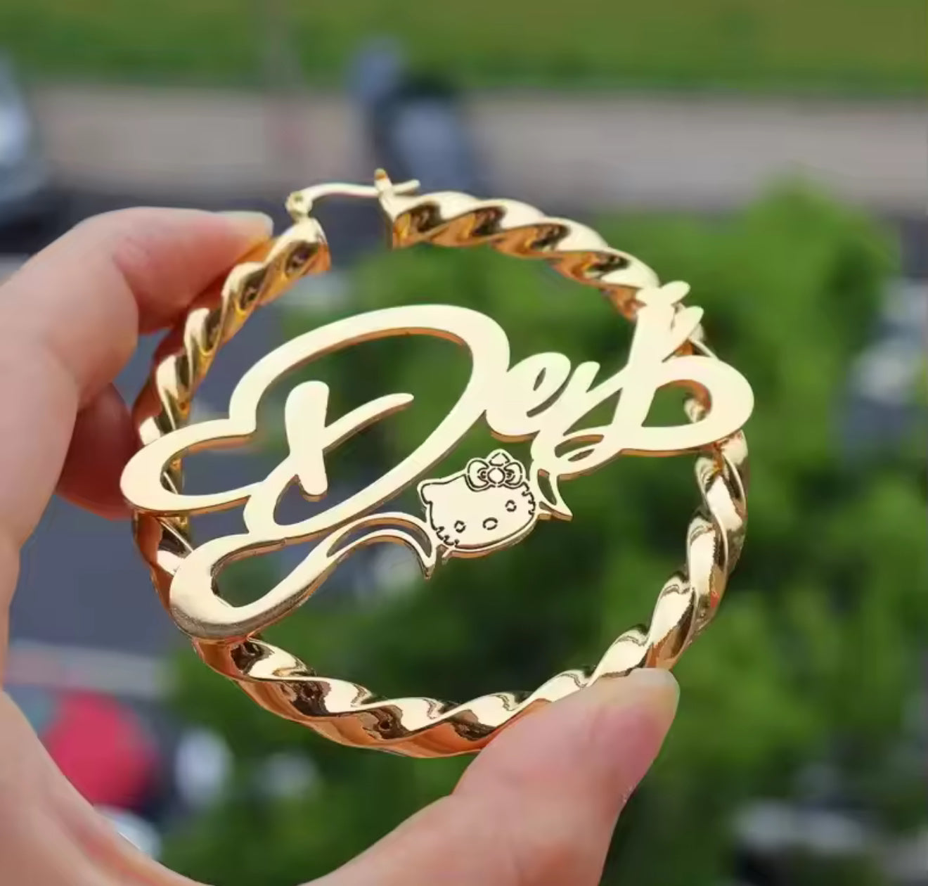 BoujieeTwist Name Hoops