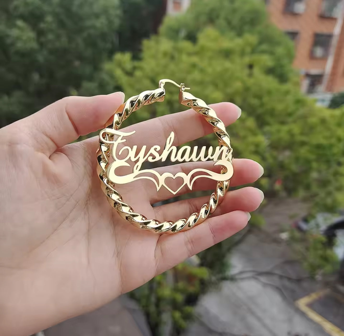 BoujieeTwist Name Hoops