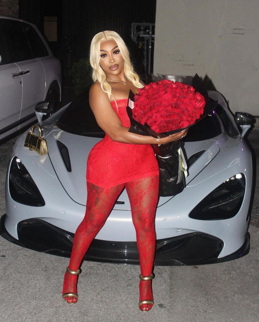 LacedUp Strapless Dress & Trousers Set