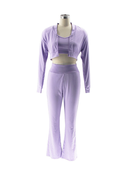 BoujieeBralette & Long Sleeve 3-piece Pants Set