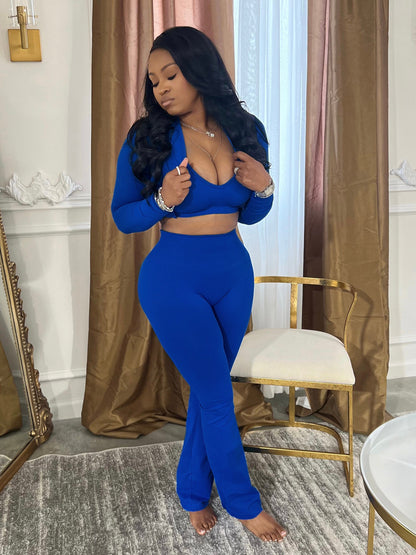 BoujieeBralette & Long Sleeve 3-piece Pants Set