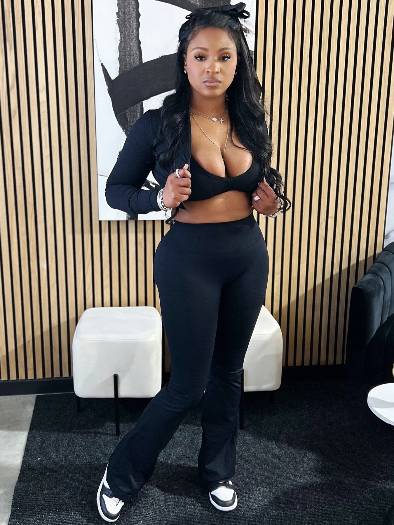 BoujieeBralette & Long Sleeve 3-piece Pants Set